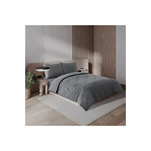 Carmen 300 Tc Pamuk Saten Nakışlı Çift Kişilik Nevresim Seti Gri