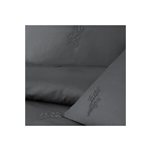 Carmen 300 Tc Pamuk Saten Nakışlı Çift Kişilik Nevresim Seti Gri