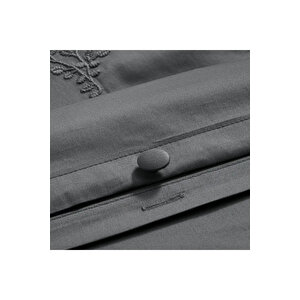 Carmen 300 Tc Pamuk Saten Nakışlı Çift Kişilik Nevresim Seti Gri