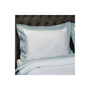 Loren 300 Tc Pamuk Saten Aksesuarlı Çift Kişilik Nevresim Takımı Beyaz Mint