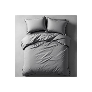 Odin 300 Tc Pamuk Saten Çift Kişilik Nevresim Seti Antrasit