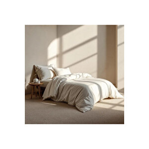 Odin 300 Tc Pamuk Saten Tek Kişilik Nevresim Ekru