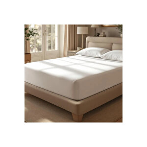 Odin 300 Tc Pamuk Saten King Size Çarşaf Beyaz