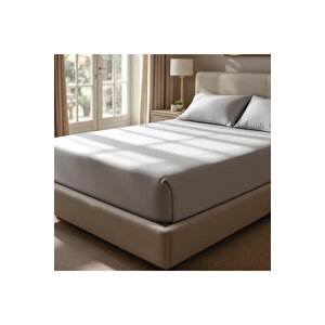 Soho 200 Tc Pamuk Perkal King Size Çarşaf Gri