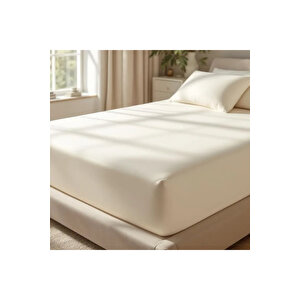 Odin 300 Tc Pamuk Saten King Size Lastikli Çarşaf Ekru