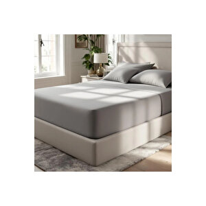 Soho 200 Tc Pamuk Perkal Çift Kişilik Lastikli Çarşaf Gri