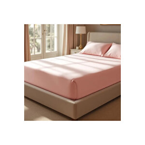 Soho 200 Tc Pamuk Perkal King Size Çarşaf Pembe