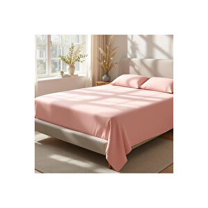 Soho 200 Tc Pamuk Perkal Çift Kişilik Çarşaf Pembe