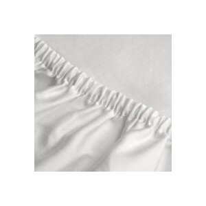 Odin 300 Tc Pamuk Saten Tek Kişilik Lastikli Çarşaf Beyaz