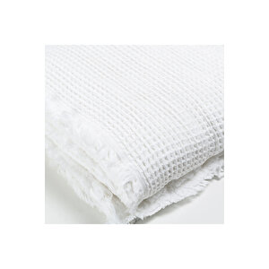 Terra Petek Dokulu Tek Kişilik Yatak Örtüsü Beyaz 160x220 Cm