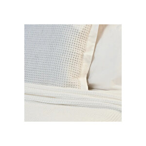 Terra Petek Dokulu Tek Kişilik Yatak Örtüsü Beyaz 160x220 Cm