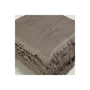 Terra Petek Dokulu Tek Kişilik Yatak Örtüsü Vizon 160x220 Cm