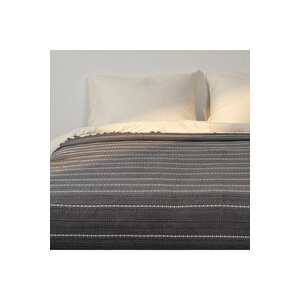 Marigold Pamuklu Çift Kişilik Yatak Örtüsü Antrasit 220*240 Cm