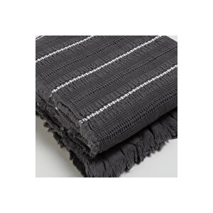 Marigold Pamuklu Çift Kişilik Yatak Örtüsü Antrasit 220*240 Cm