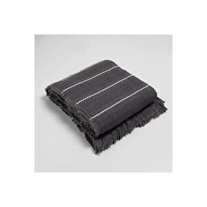 Marigold Pamuklu Çift Kişilik Yatak Örtüsü Antrasit 220*240 Cm