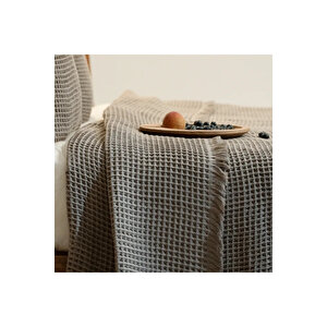 Terra Petek Dokulu Çift Kişilik Yatak Örtüsü Vizon 220x240 Cm