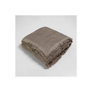 Terra Petek Dokulu Çift Kişilik Yatak Örtüsü Vizon 220x240 Cm