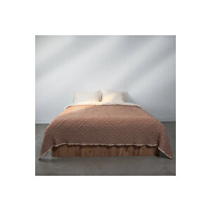 Jade Müslin Ekstra Dolgulu Çift Kişilik Yatak Örtüsü Kiremit 230x240 Cm