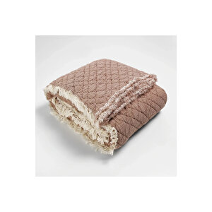 Jade Müslin Ekstra Dolgulu Çift Kişilik Yatak Örtüsü Kiremit 230x240 Cm