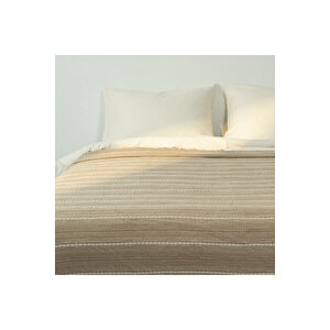 Marigold Pamuklu Çift Kişilik Yatak Örtüsü Bej 220*240 Cm