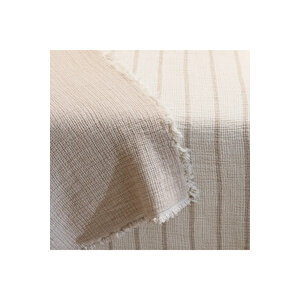 Ruby Dolgulu Müslin Çift Kişilik Yatak Örtüsü Ekru Bej 230x250 Cm