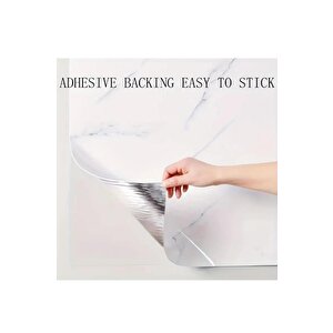 120cmx280cm Rulo Basıc Parlak Beyaz Mermer Desenli Yapışkanlı Duvar Paneli Kağıdı Banyo Wc Kaplama