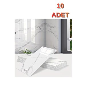 10 Adet 30x60 Cm  Yapışkanlı Mermer Desenli Köpük Banyo,tezgah Arası Duvar Paneli Kağıdı Cf-1035