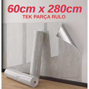 60cmx280cm Tek Parça Rulo Açık Gri Mermer Desenli Banvo Wc Yapışkanlı Duvar Paneli Kağıdı