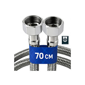 70 Cm Paslanmaz Çelik Örgülü Flex Hortum – 3/8"x3/8" Klozet & Taharet Musluğu Bağlantı Hortumu