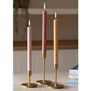 Uzun Şamdan Mumu Gül Kurusu 30 Cm