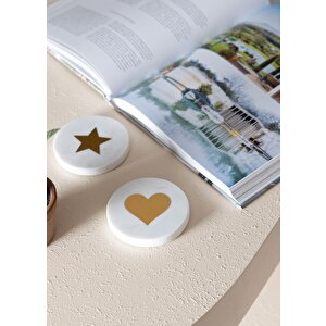 Mermer Bardak Altlığı Kalp