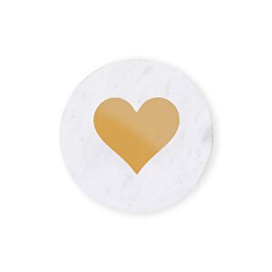 The Mia Mermer Bardak Altlığı Kalp