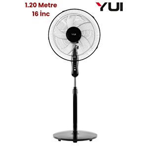 F29 Siyah 120 Cm 16 Inç 40w 3 Kademe 5 Pervane Döner Başlıklı Vantilatör