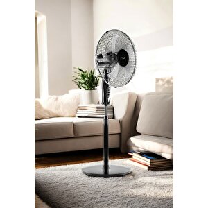 F29 Siyah 120 Cm 16 Inç 40w 3 Kademe 5 Pervane Döner Başlıklı Vantilatör