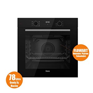 Qbl63cs Flowart Seri̇si̇ Si̇yah Ankastre Firin (0+7 Konum)