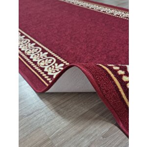Firdevslife Varaklı Protokol Halısı Kaymaz Taban Jel Yolluk Kapı Önü Paspası 100cm Bordo 100x300 cm