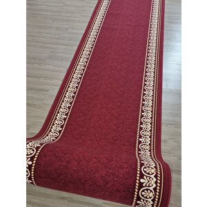 Firdevslife Varaklı Protokol Halısı Kaymaz Taban Jel Yolluk Kapı Önü Paspası 100cm Bordo 100x700 cm