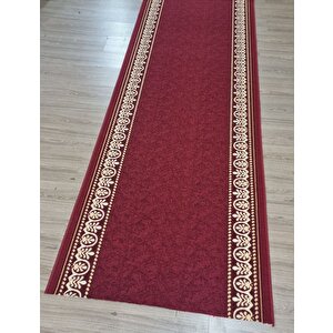 Firdevslife Varaklı Protokol Halısı Kaymaz Taban Jel Yolluk Kapı Önü Paspası 100cm Bordo
