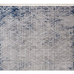 Halı Hanzade 3115 Mavi Serisi Triko Akrilik Salon Oturma Yatak Odası Halısı 160x230 cm