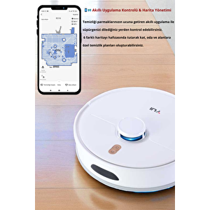 Rs16 Akıllı Robot Vacuum ve Mop Süpürge Beyaz