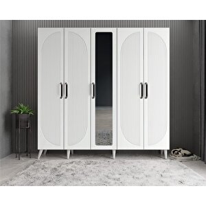 Harika Membran 5 Kapaklı Portmanto Beyaz P.b.m.b_1_200cm 200 cm