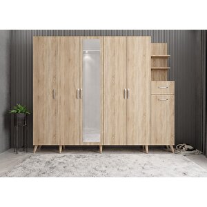 Harika 6 Kapaklı Portmanto Meşe P.a.h_4_270cm 270 cm