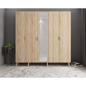 Mükemmel 5 Kapaklı Portmanto Meşe P.b.m_4_225cm 225 cm