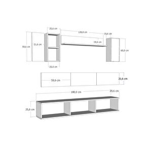 1360tv180-32ct Duvara Montaj Tv Sehpasi, Tv Üni̇tesi̇ BEYAZ-ALTIN