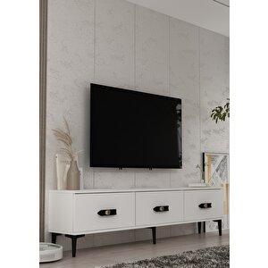 1365tv180-32ct Tv Sehpasi BEYAZ-SİYAH-ALTIN Beyaz-Siyah