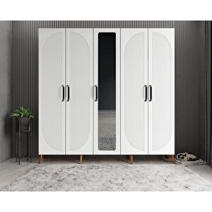 Harika Membran 5 Kapaklı Portmanto Ceviz&beyaz P.b.m.b_3_200cm 200 cm