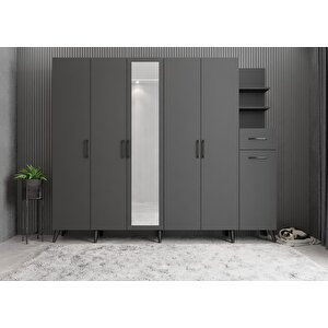 Harika 6 Kapaklı Portmanto Antrasit P.a.h_2_210cm 210 cm