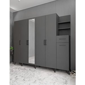 Harika 6 Kapaklı Portmanto Antrasit P.a.h_2_210cm 210 cm