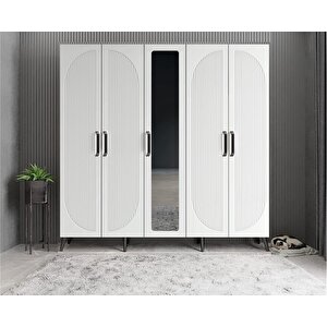 Harika Membran 5 Kapaklı Portmanto Antrasit&beyaz P.b.m.b_2_200cm 200 cm