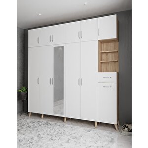 Trend 6 Kapaklı Portmanto Meşe&beyaz P.a.t_8_240cm 240 cm